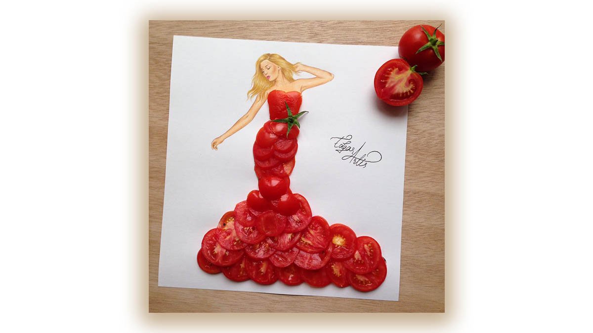 Künstler fertigt Bilder aus Gemüse
